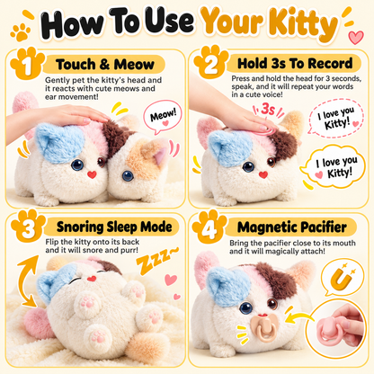 Interactive Fluffy Cat Plush Toy
