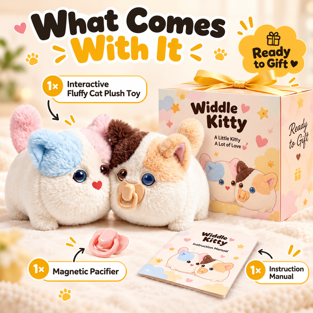 Interactive Fluffy Cat Plush Toy