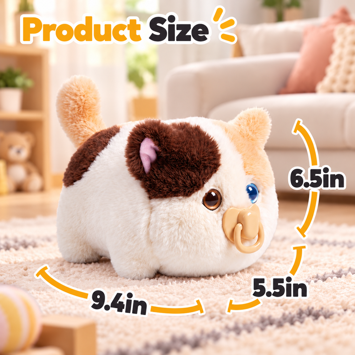 Interactive Fluffy Cat Plush Toy